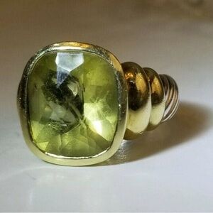 Vintage David Yurman Large Noblesse Lemon Citrine Ring - Size 6
